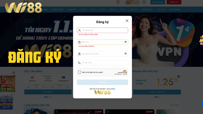 Hướng dẫn đăng ký WI88 nhanh chóng