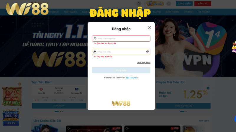 Hướng dẫn đăng nhập WI88 nhanh chóng cho người chơi