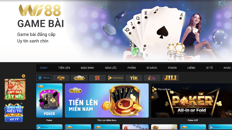 Giới thiệu sảnh Game Bài WI88