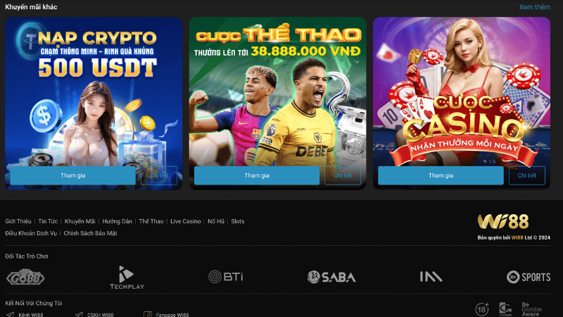 Tổng hợp những khuyến mãi WI88 hấp dẫn