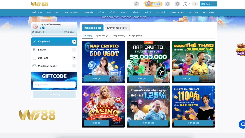 Điểm qua chương trình WI88 khuyến mãi mới nhất