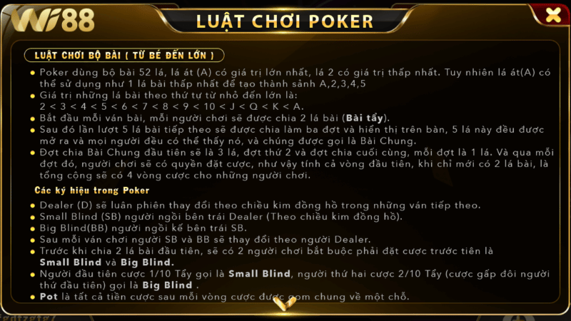 Hướng dẫn chơi Poker trong 4 vòng cược cho hội viên